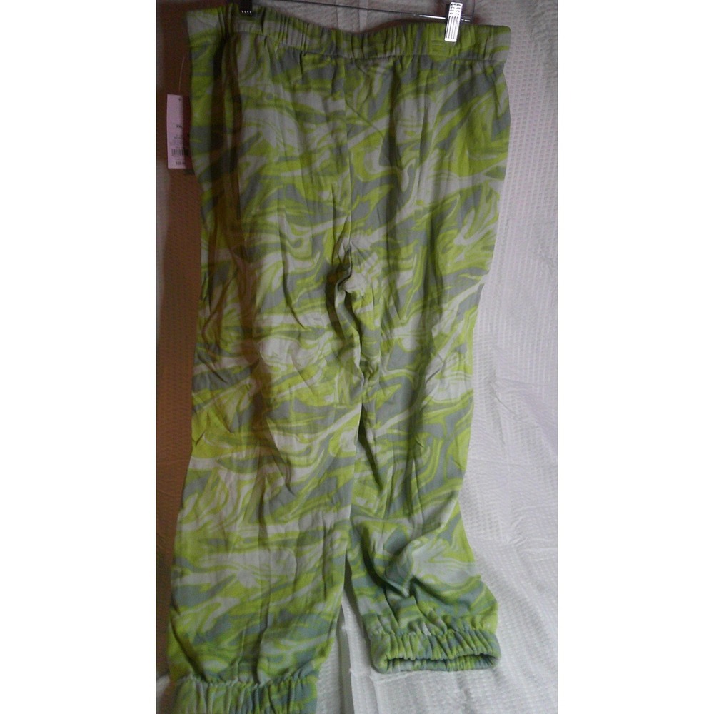 Wild Fable Lime Green Grey Marble Swirl Jogger Sweatpants XXL High Rise Fleece